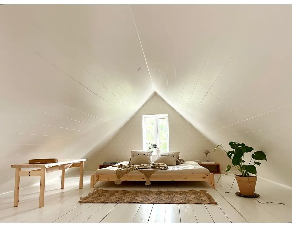 Łóżko dwuosobowe z drewna sosnowego ze stelażem 160x200 cm Elan – Karup Design