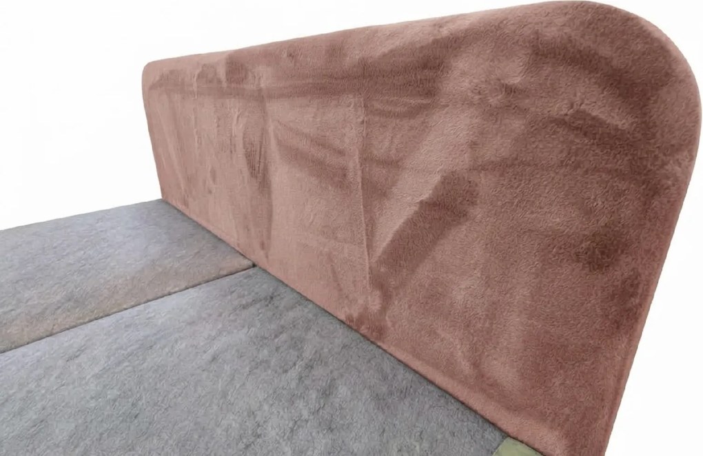 Tapicerowane łóżko kontynentalne FORENA 90x200 cm stary róż Materac: Materac sprężynowy Bonell