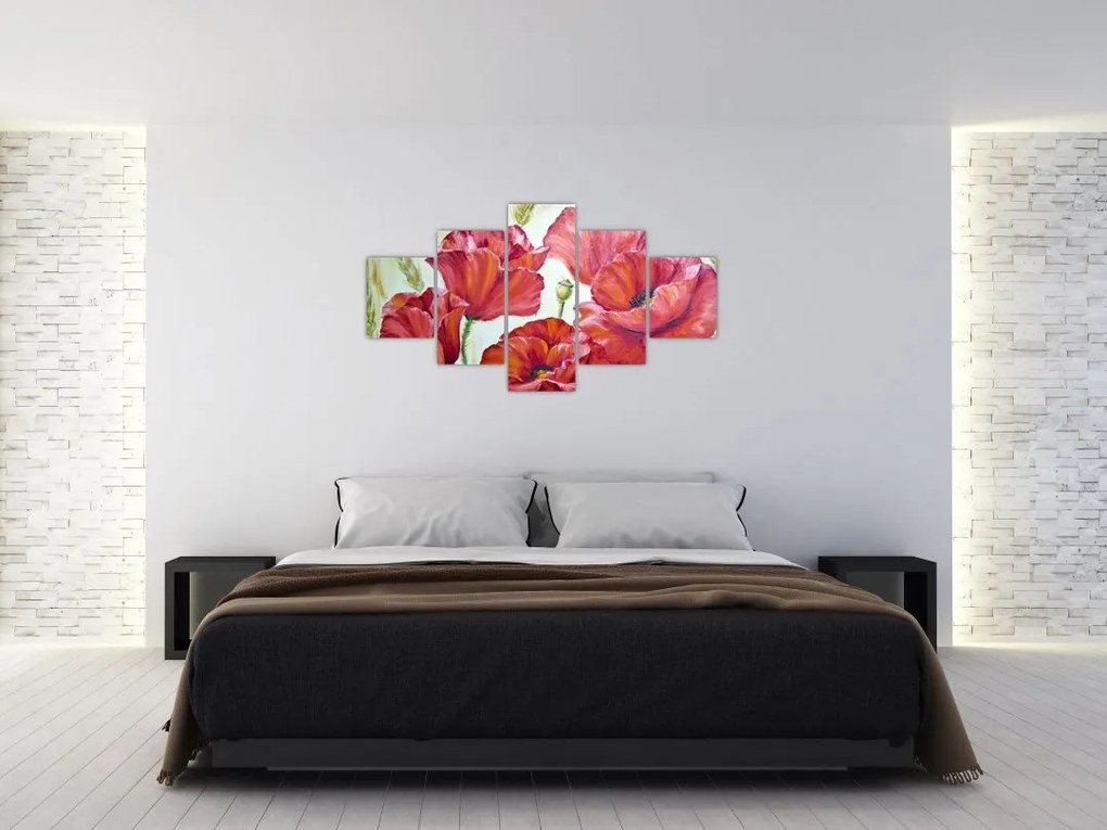 Obraz - Kwiaty maku (125x70 cm)