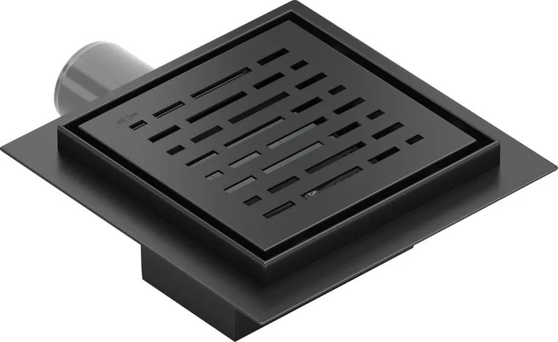 Mexen Flat-Q M01 wpust podłogowy kwadratowy 12 x 12 cm, czarny - 1710312