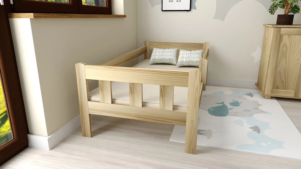 Łóżko dziecięce NESTY 90 x 200 cm, sosna Stelaż: Ze stelażem listwowym rolowanym elastycznym, Materac: Materac Sommera