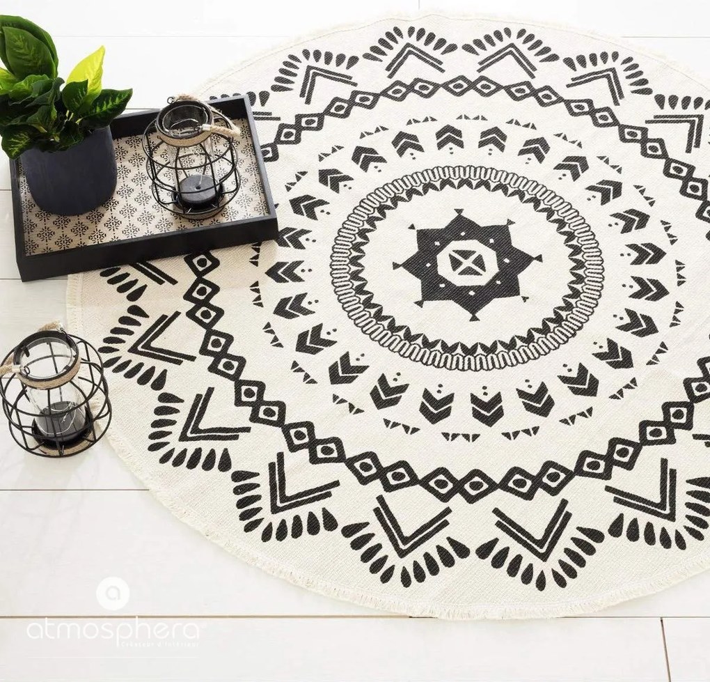 Dywanik dekoracyjny w stylu boho, Ø 120 cm