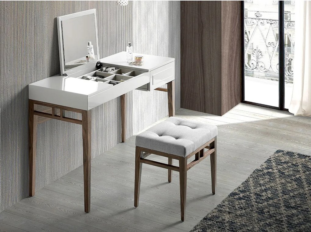 Taboret z szarej tkaniny 5027 ANGEL CERDA