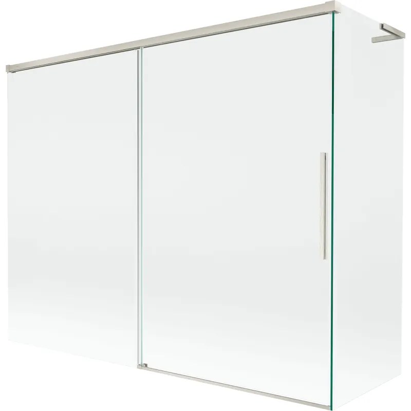 Mexen Rox L parawan nawannowy 2-skrzydłowy rozsuwany 190 + 80 x 150 cm, transparent, nikiel szczotkowany - 8C9L-190-080-97-00