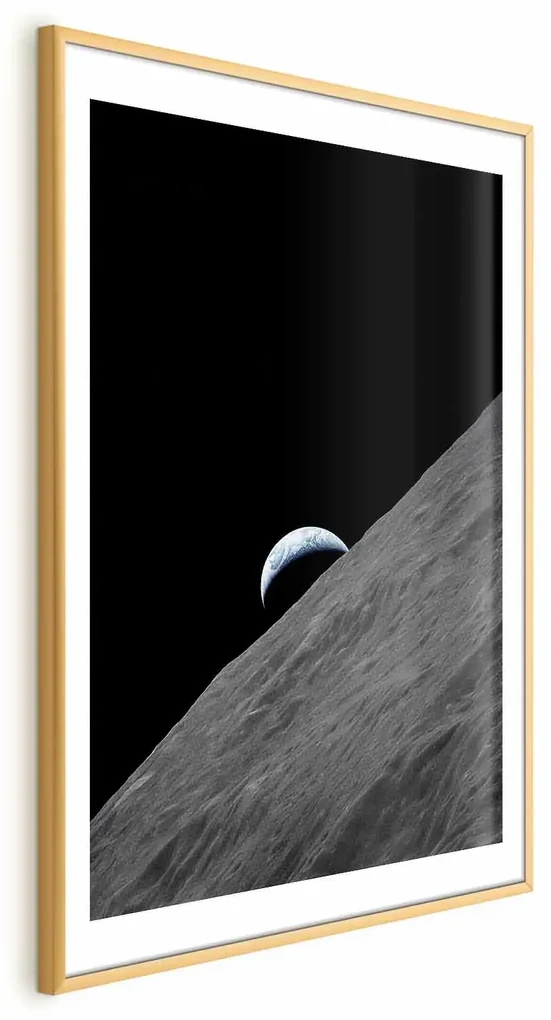 Plakat Samotna planeta 21x30 cm z ramą złotą z marginesem ARTGEIST B