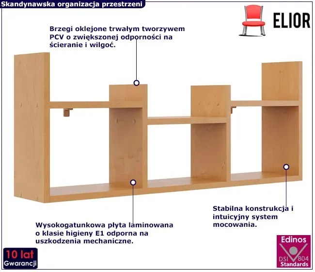 Minimalistyczna nadstawka na biurko olcha L4-S81