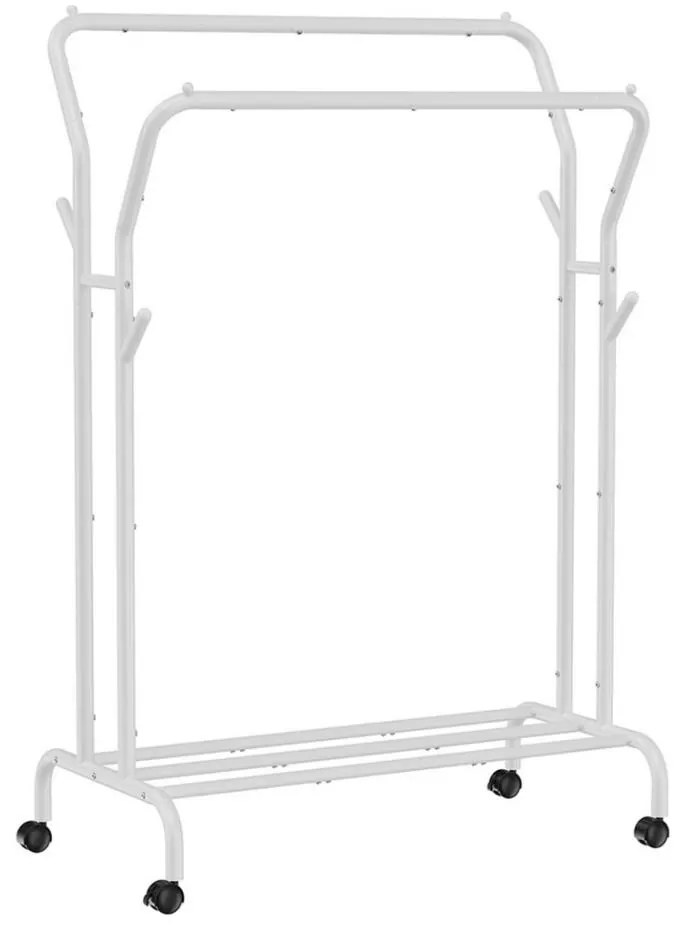 Mobilny wieszak stojakowy LINEA biały