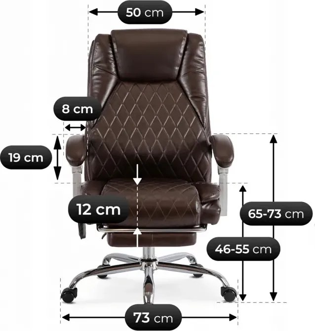 Brązowy masujący fotel prezesa N8-K18