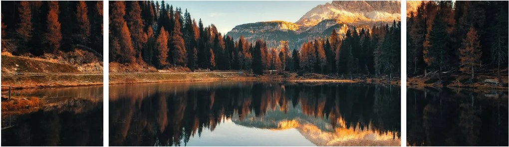 Obraz - Alpy, Włochy, Dolomity, Lago Antorno (170x50 cm)