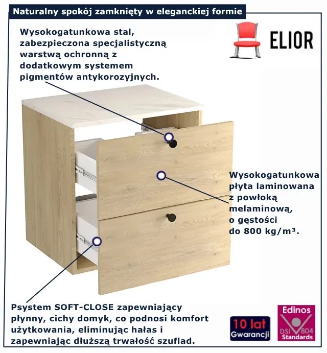 Szafka łazienkowa pod umywalkę dąb cremona + marmur Z6-A59