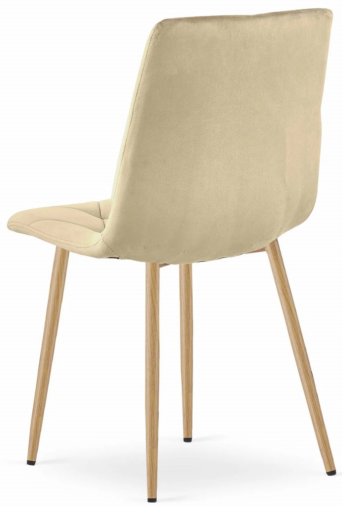 Beżowe krzesło do kuchni LIBRA aksamitne