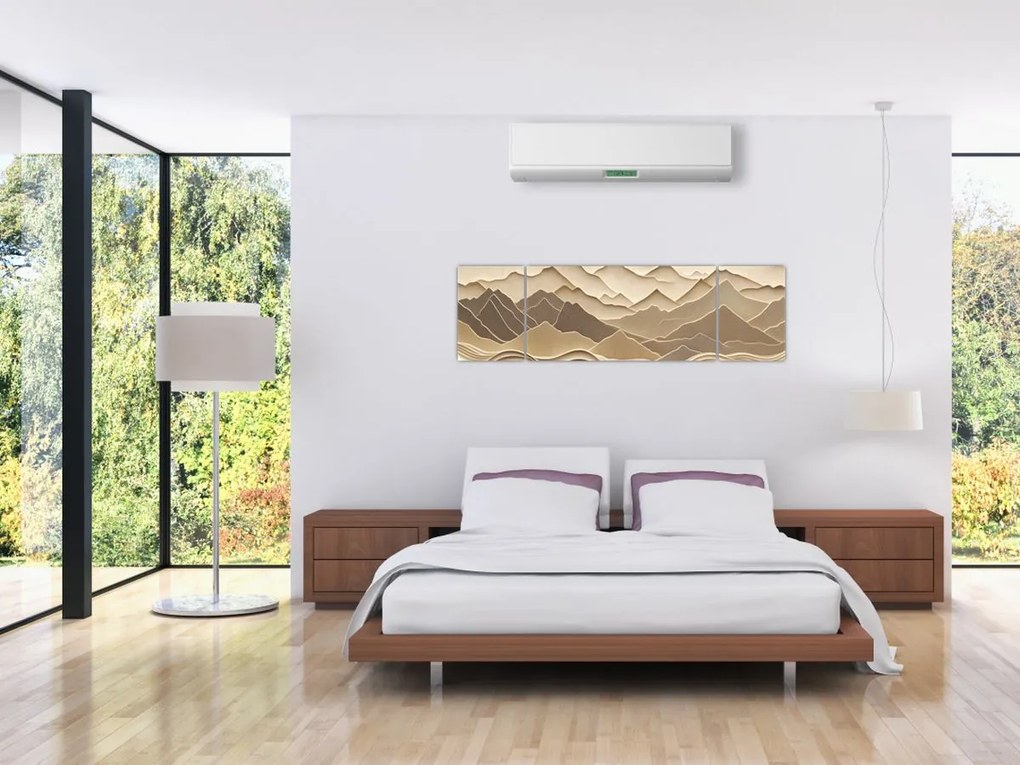 Obraz - 3D linie gór (170x50 cm)