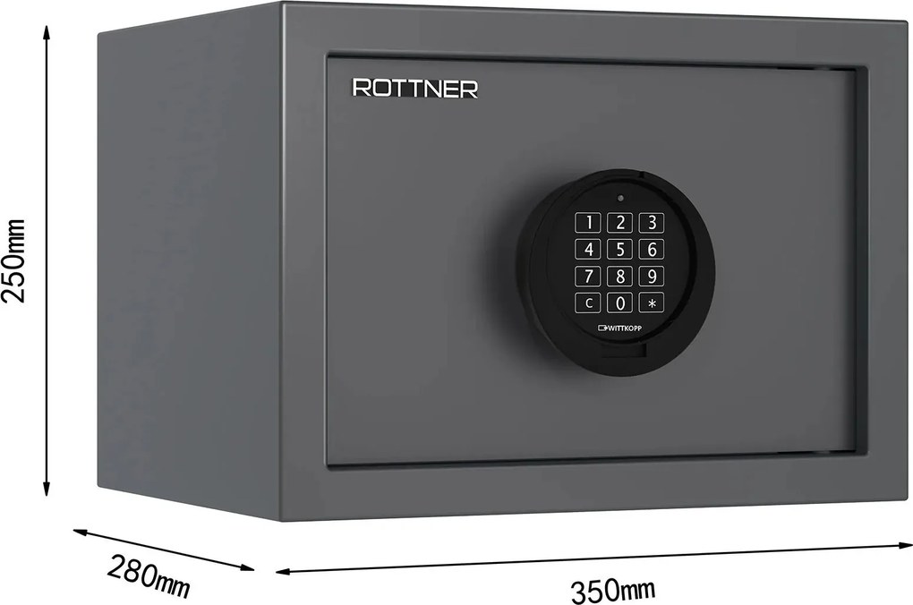 Sejf meblowy PRAKTIK 25 EL, elektroniczny S1, 250 × 350 × 280 mm, 17 l