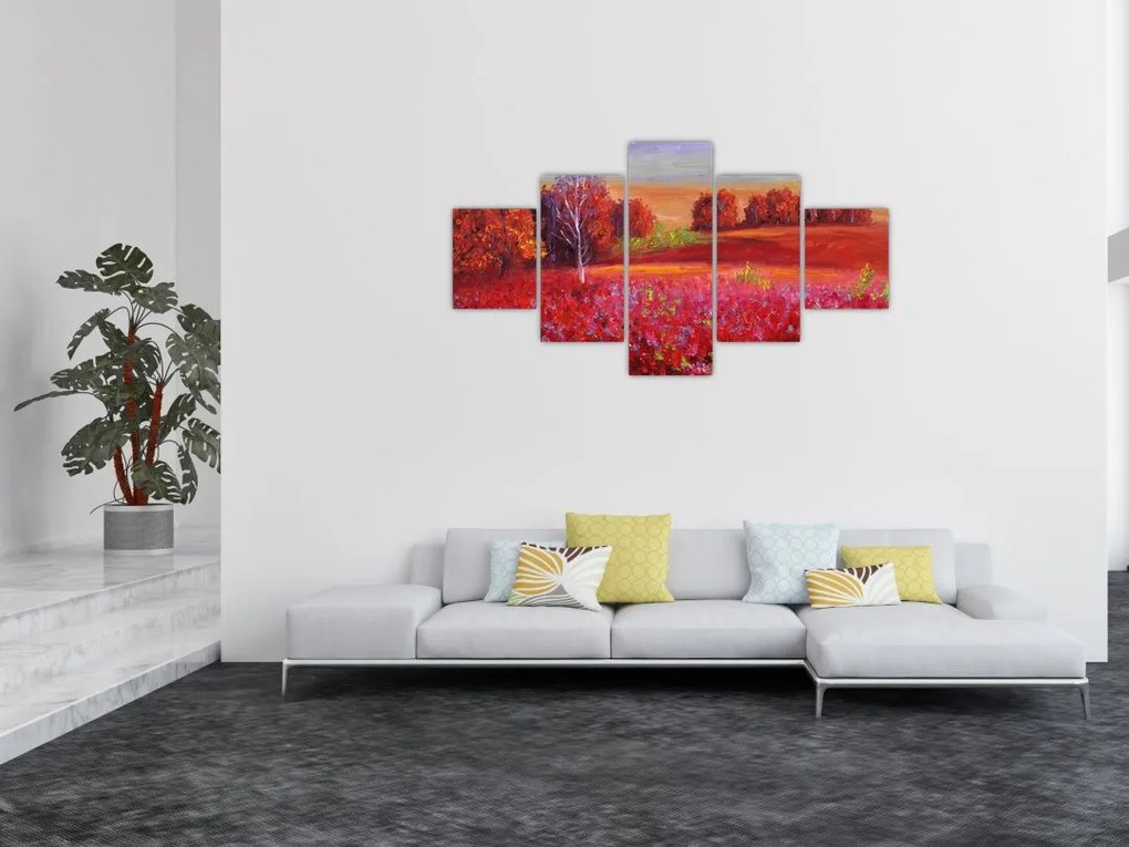 Obraz czerwonego krajobrazu (125x70 cm)