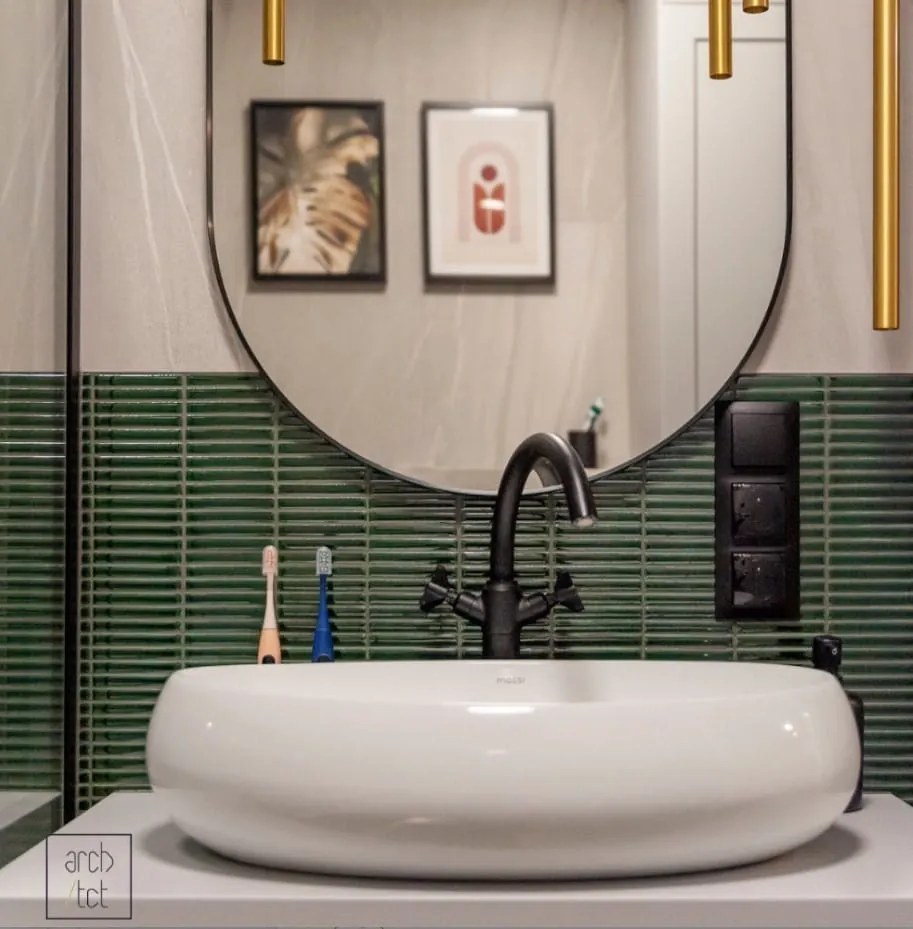 Umywalka ceramiczna nablatowa owalna biała 64 x 42 cm MORINA