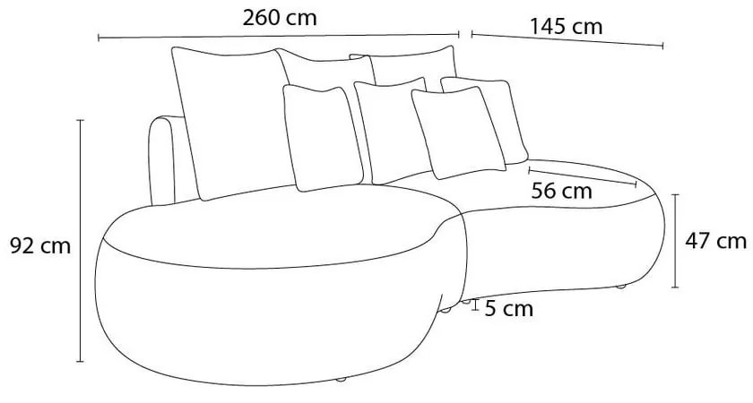 Ciemnoszara sofa z materiału bouclé 260 cm Saint-Germain – Bobochic Paris