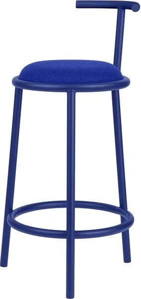 Niebieski metalowy hoker (wysokość siedziska 68 cm) Hogo – noo.ma