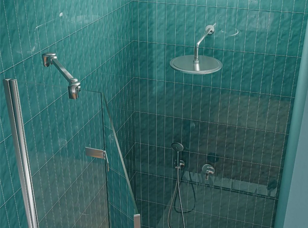 Drzwi prysznicowe uchylne 120 cm, szkło transparentne profile chromowane LAPAZ