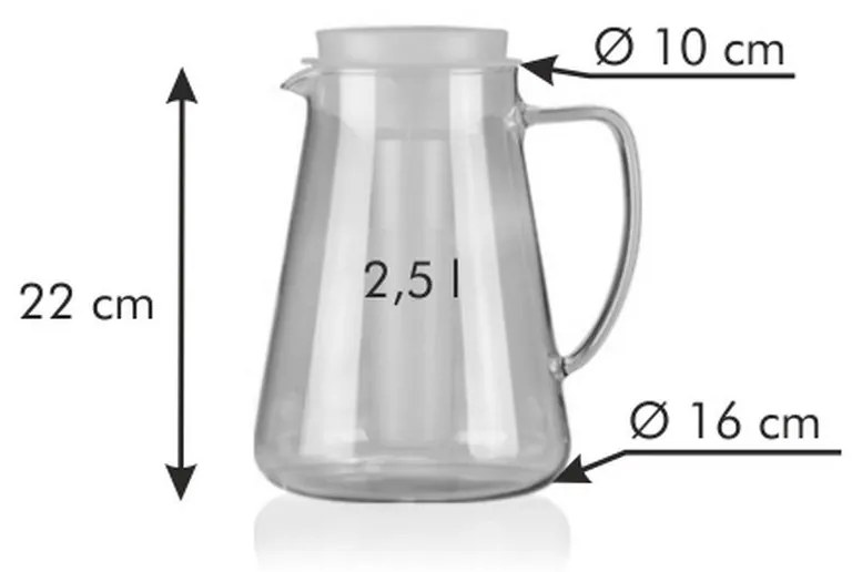 Tescoma Dzban z funkcją zaparzania i chłodzeniaTeo 2,5 l, pomarańczowy