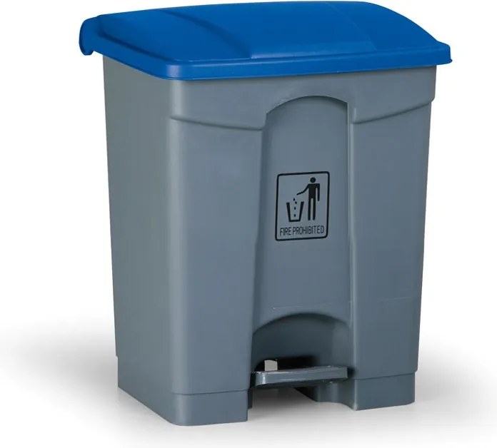 Uniwersalny kosz na śmieci do segregacji z pedałem, 45 l, 610 x 400 x 400 mm, niebieski