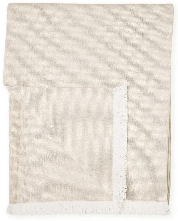 Beżowy pled z domieszką bawełny Euromant Summer Linen, 140x180 cm