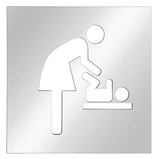 Ikona Przewijalnia 12x12 cm, stal nierdzewna/kolor srebrny