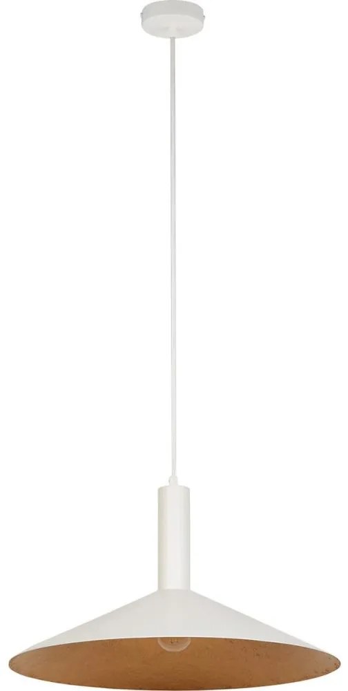Żyrandol na lince CAPRI 1xE27/15W/230V śr. 50 cm biały/miedź