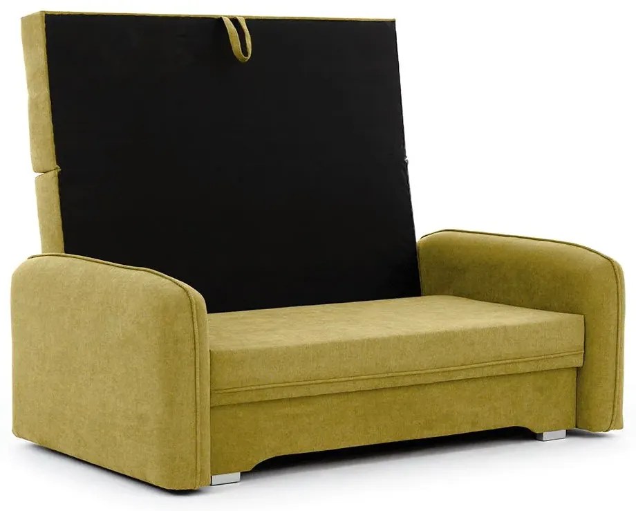 Sofa rozkładana z funkcją spania LAINE żółta ELTAP