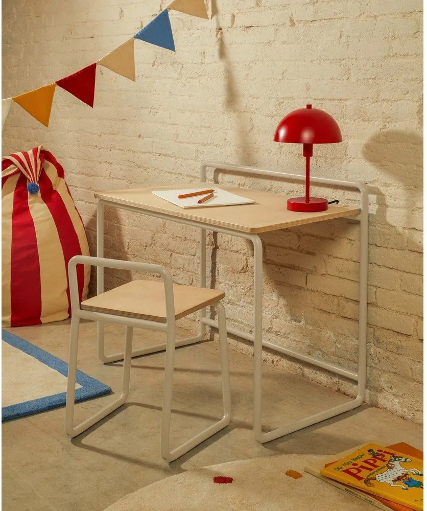 Beżowe metalowe krzesło dziecięce Tinn – Kave Home