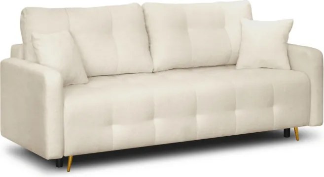 Sofa z Funkcją Spania SEUL Rozkładana Dwuosobowa Beżowa Boucle Nowoczesna