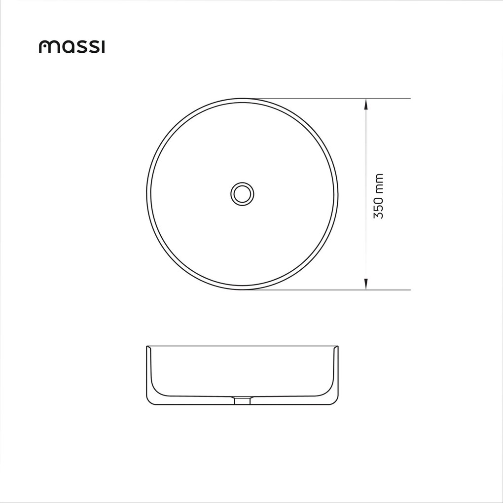 Umywalka betonowa nablatowa okrągła bez otworu na baterię 36 cm KLARO Stone : Kolor - Ciemny szary