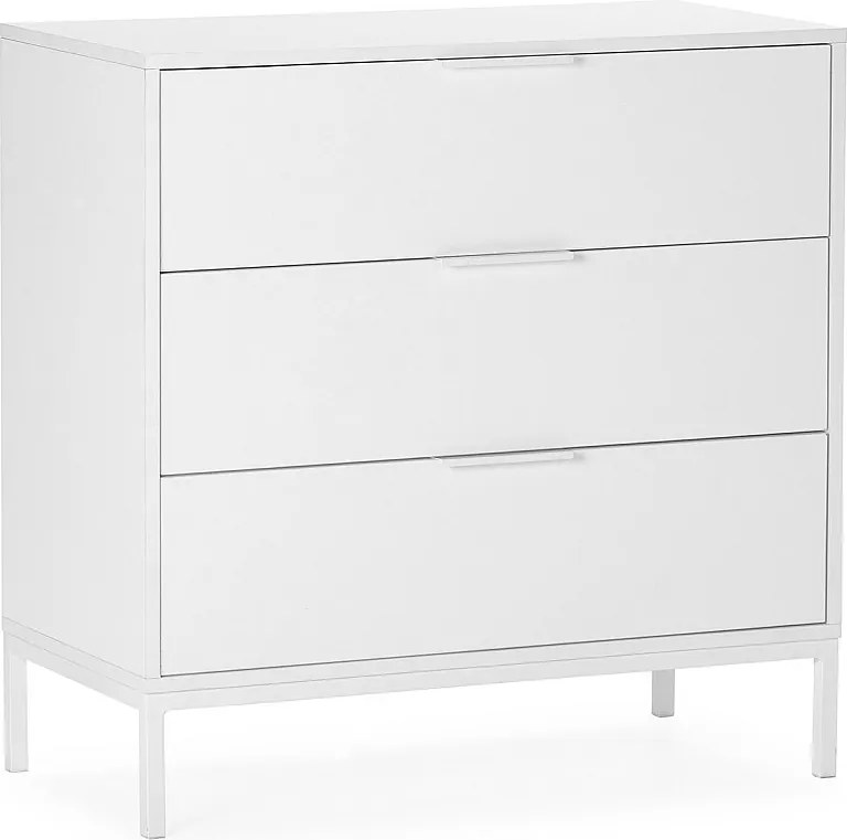 Komoda kolumnowa z 3 szufladami, kolor biały.