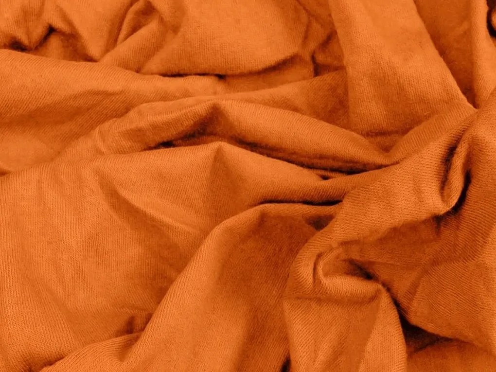 PrzytulneMieszkanie.pl Prześcieradło jersey HIGHFIT pomarańczowe 90 x 200 cm