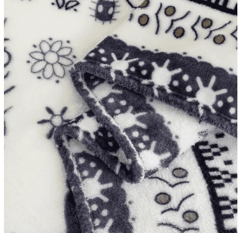 Mikropluszowy koc WINTER DEER, szary Rozmiar: 150 x 200 cm