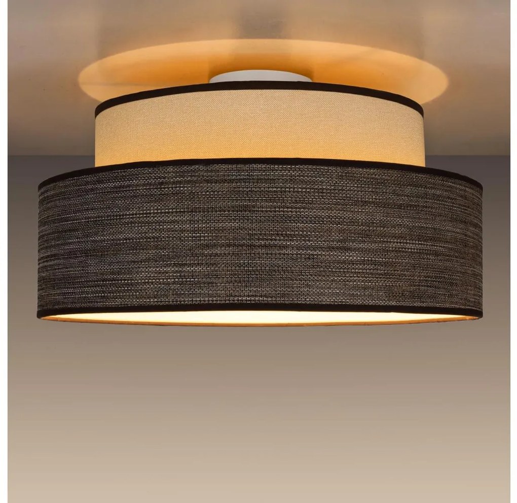 Plafon GRACE 1xE27/60W/230V śr. 40 cm kremowy/brązowy