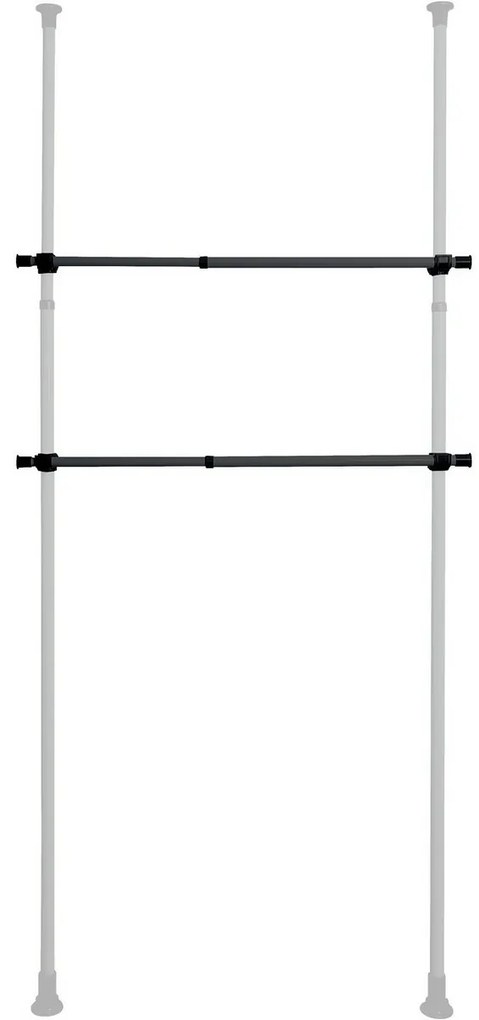 Wenko Zestaw 2 teleskopowych drążków poziomychHerkules, czarne