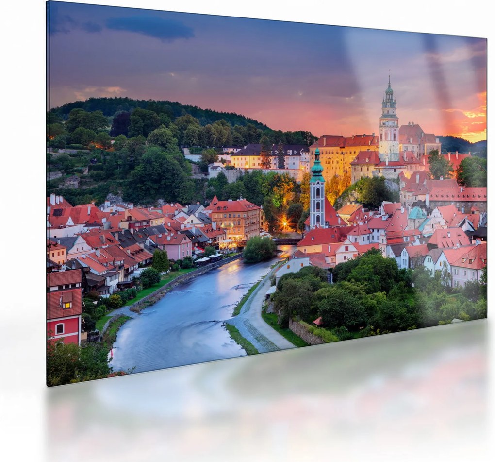 Obraz na szkle - Český Krumlov (70x50 cm)