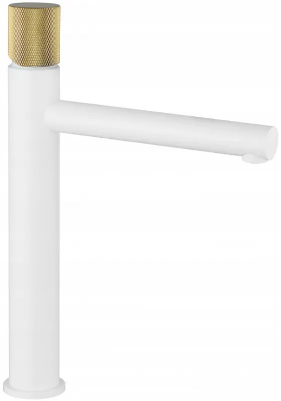 Mexen Elba One bateria umywalkowa wysoka, biała/złota - 74111-25