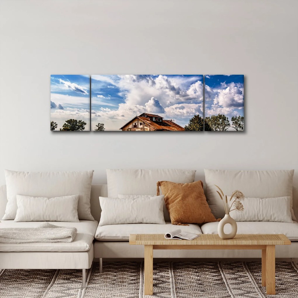 Obraz pola słoneczników (170x50 cm)