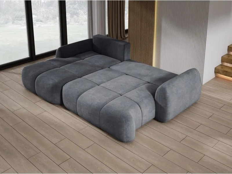 Narożnik COCO z funkcją spania, poduszkami i pojemnikiem Cloud 91 Ciemny Szary