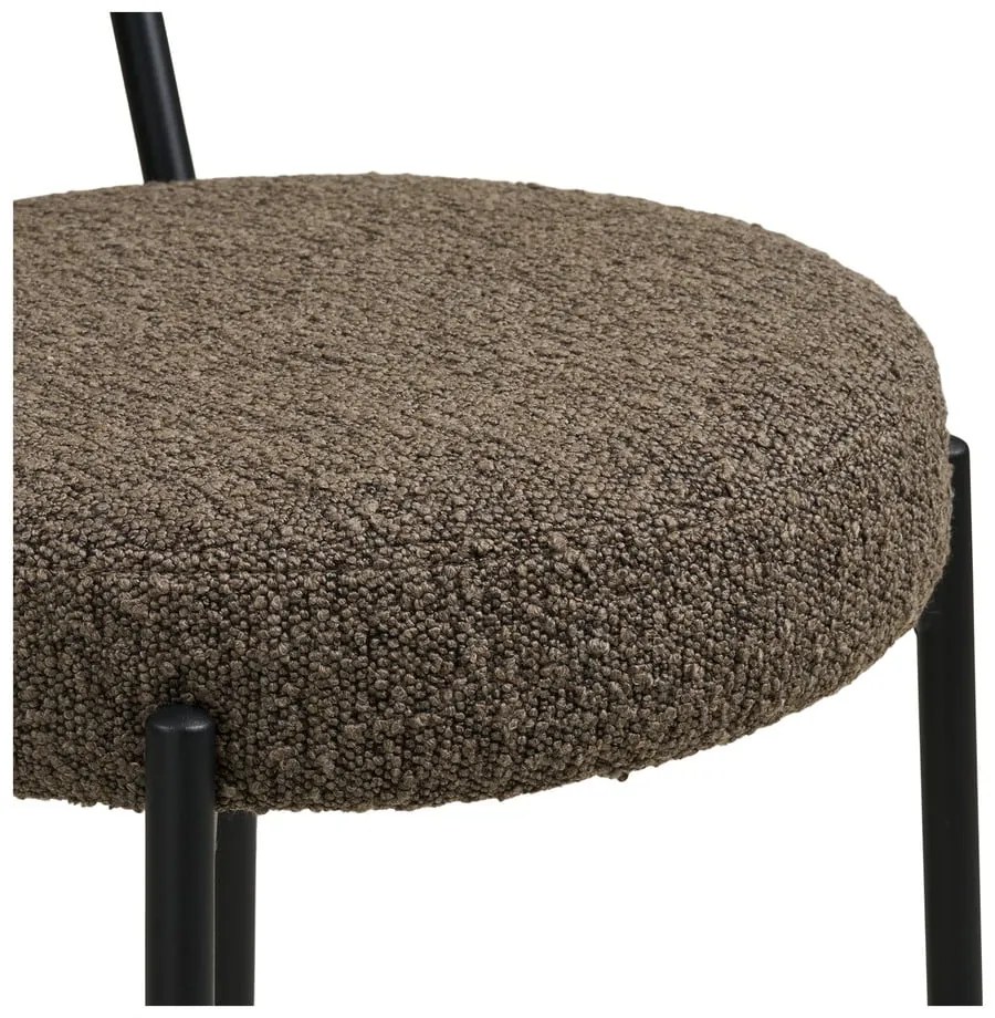 Brązowy tapicerowany hoker (wysokość siedziska 65 cm) Badalona – House Nordic