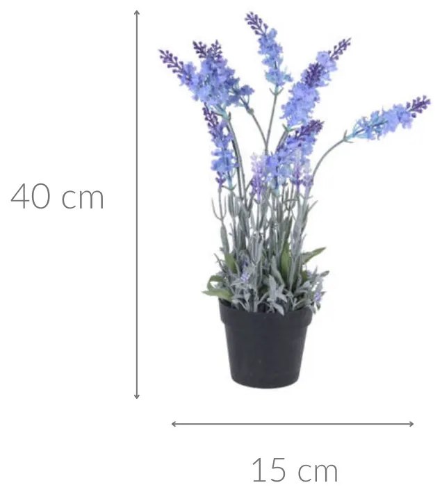 Sztuczna lawenda w doniczce, 40 cm