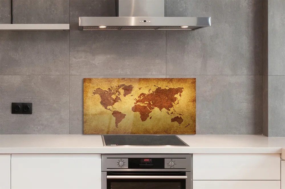 Panel nad Blat Kuchenny Stara Brązowa Mapa Świata