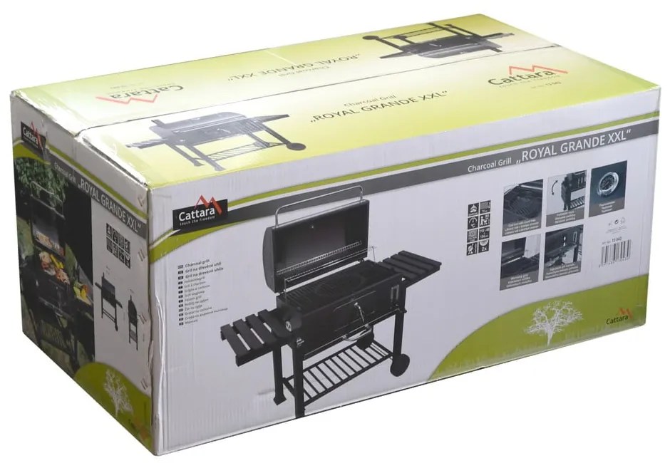 Czarny grill na węgiel drzewny Cattara Royal Grande XXL