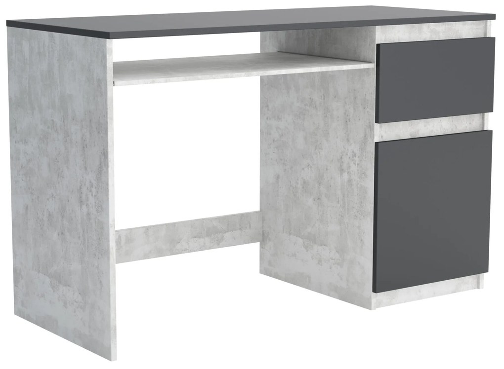 Biurko komputerowe młodzieżowe szkolne 120 cm REMI1 Beton/Antracyt