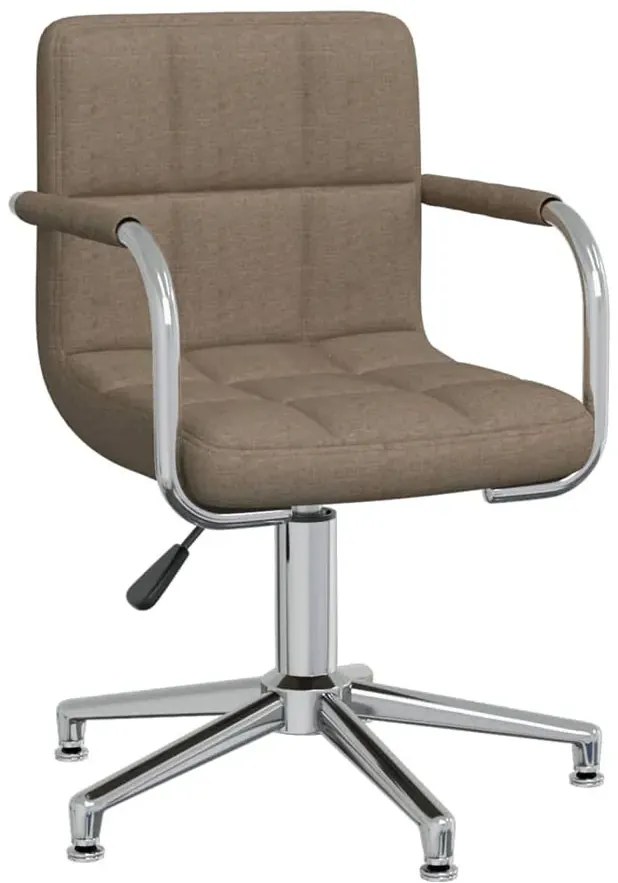 Pikowany fotel biurowy obrotowy bez kółek taupe B7-R59