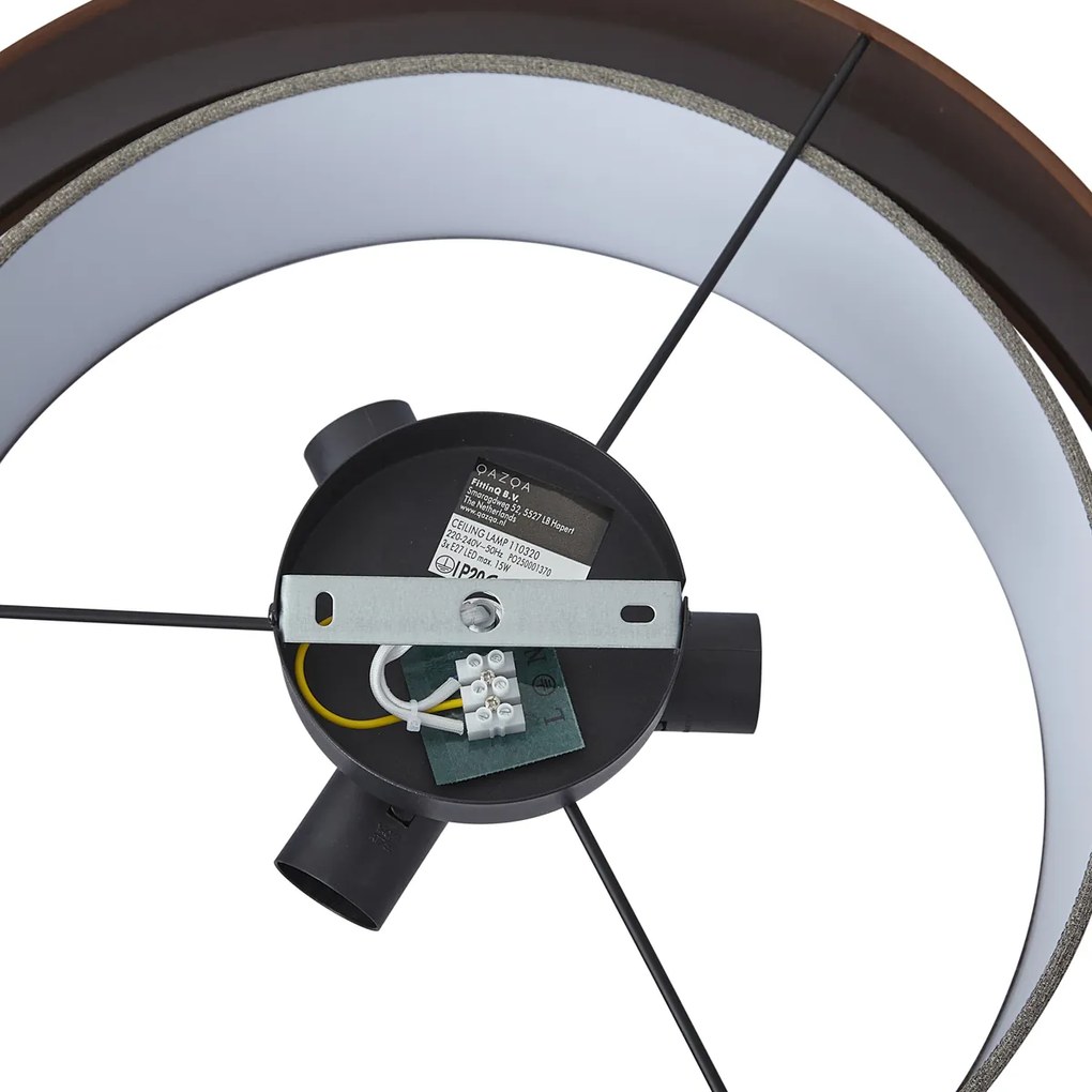 Nowoczesna lampa sufitowa ciemny brąz z taupe 50 cm 3-źródła światła - Drum Duo