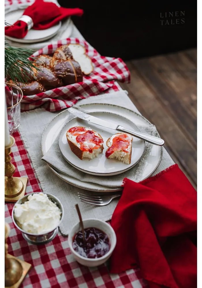 Czerwone tekstylne podkładki zestaw 4 szt. Red Gingham – Linen Tales