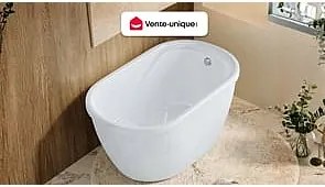 Wanna o obłym kształcie PICCOLA - 1-osobowa - 120 x 75 x wys.65 cm - kolor biały