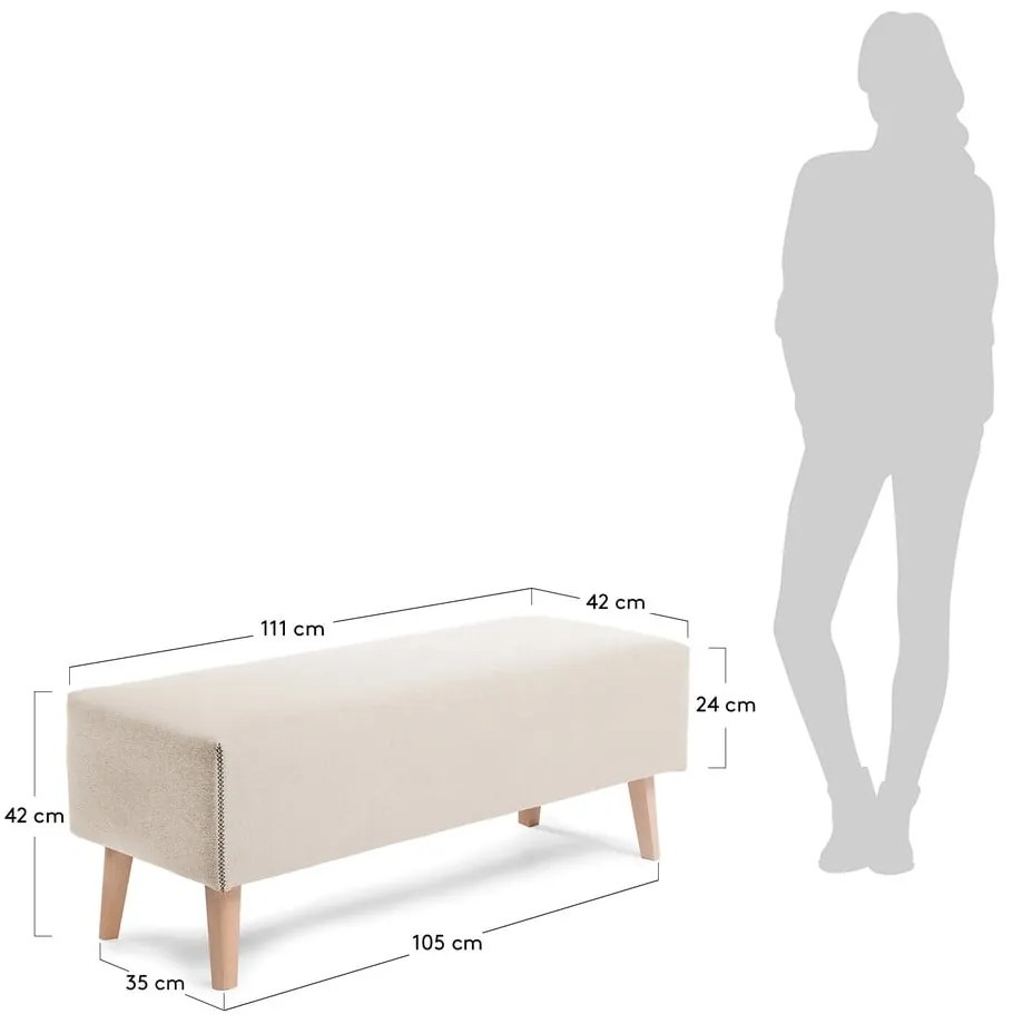 Beżowa ławka Kave Home Lydia